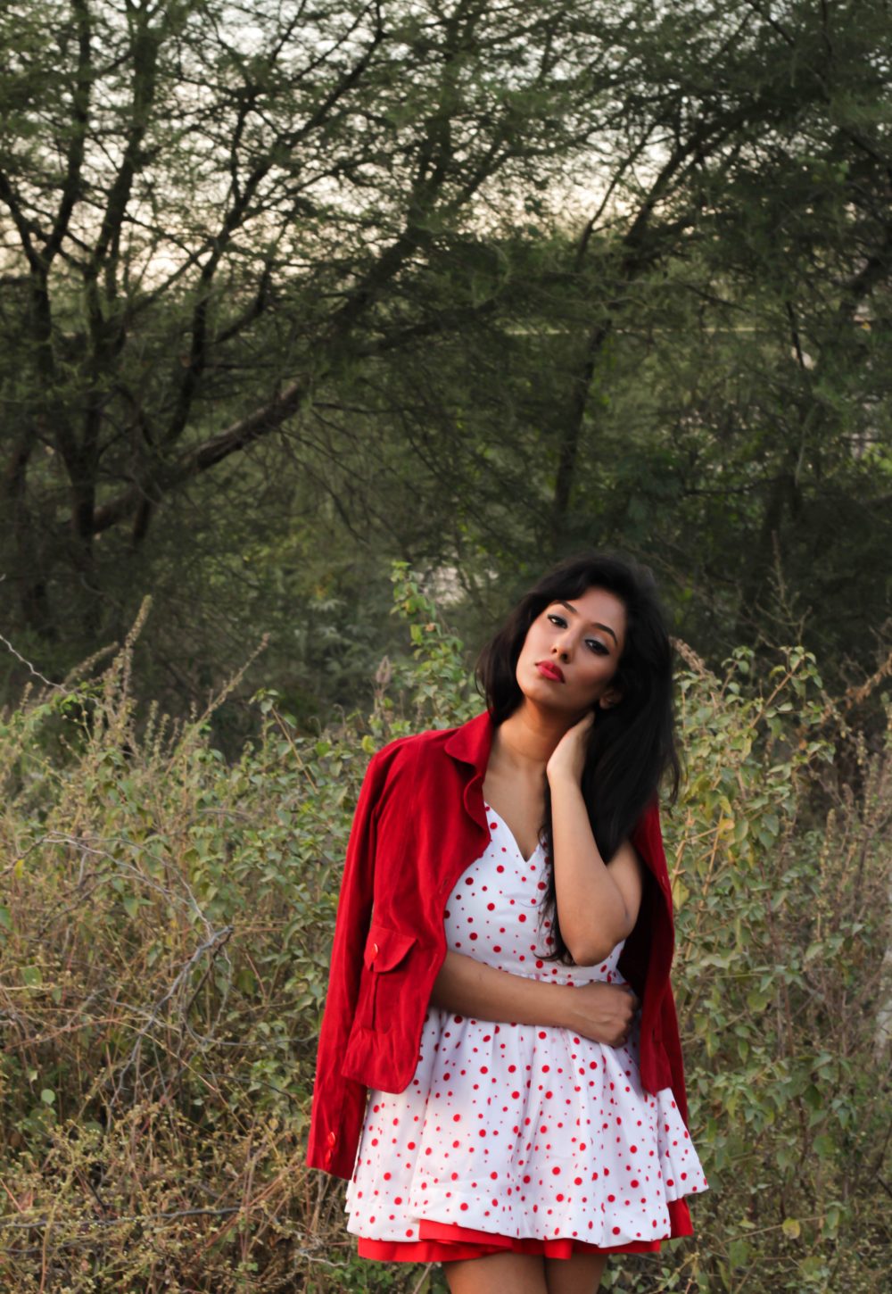  Lookbook ; Christmas post ; Christmas outfit ; Dusk ; Conceptual ; fashion photography ; Sunset ; Red Jacket ; Red Dress ; White Dress ; Dark ; Naznin ; hyderabad fashion bloggers ; hyderabad bloggers ; hyderabad fashion blogger ; I Dress for the Applause ; 