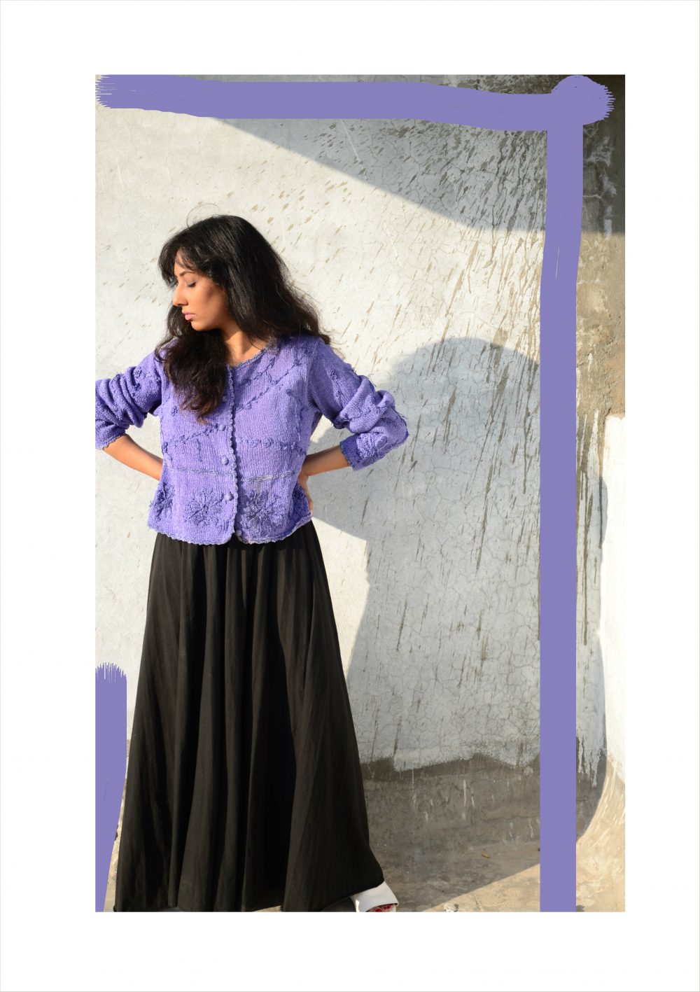 Lookbook ; Conceptual ; fashion photography ; Lilac ; blue ; sweater ; Goa ; vintage ; pop of colors ; nude lips ; messy hair ; strong ; winter fashion ; winter outfit ; Dark ; Naznin ; hyderabad fashion bloggers ; hyderabad bloggers ; hyderabad fashion blogger ; I Dress for the Applause ; 