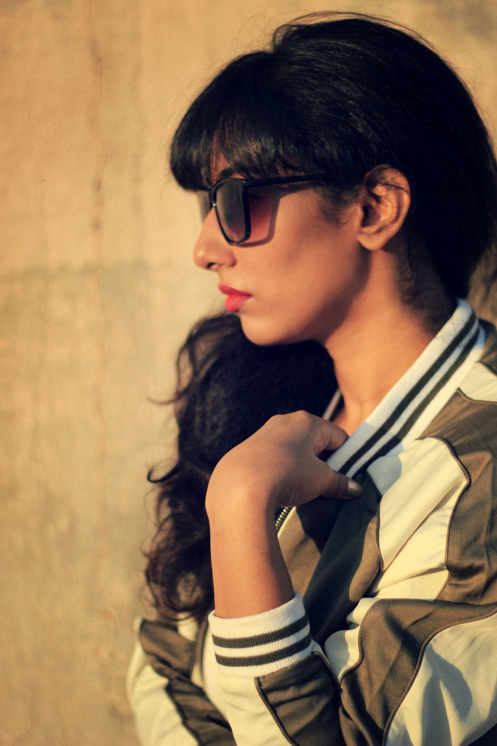  Lookbook ; Conceptual ; fashion photography ; Max Fashion ; Bomber Jacket ; vintage ; pop of colors ; quirky; red lips ; messy hair ; strong ; winter fashion ; winter outfit ; street style ; street fashion ; Dark ; Naznin ; hyderabad fashion bloggers ; hyderabad bloggers ; hyderabad fashion blogger ; I Dress for the Applause ; 