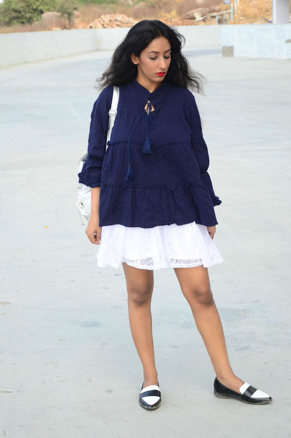 Lookbook ; Ruffle Top ; Lace; Blue ; Skirt ; Monochrome ; White ; Outfit ; One Roze Hyderabad ; Flowers ; Roses ; Hyderabad Store Launch ; Love ; Ear Cuff ; Red Lips ; Zaful ; Boohoo ; fashion photography ; dusk ; editorial ; strong ; Dark ; summer fashion ; summer outfit ; spring ; summer 17; boho look ; Naznin ; Naznin Suhaer ; dusky; model ; indian blogger ; hyderabad fashion bloggers ; hyderabad bloggers ; hyderabad fashion blogger ; I Dress for the Applause ; 