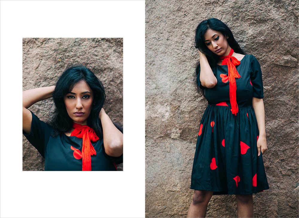 Lookbook ; Heart Print Dress ; Red scarf ; Outfit ; black Booties ; fashion photography ; valentines day look ; date outfit ; Roving Mode ; dusk ; editorial ; strong ; Dark ; summer fashion ; summer outfit ; spring ; summer 17 ; Naznin ; Naznin Suhaer ; dusky; model ; indian blogger ; hyderabad fashion bloggers ; hyderabad bloggers ; hyderabad fashion blogger ; I Dress for the Applause ; 