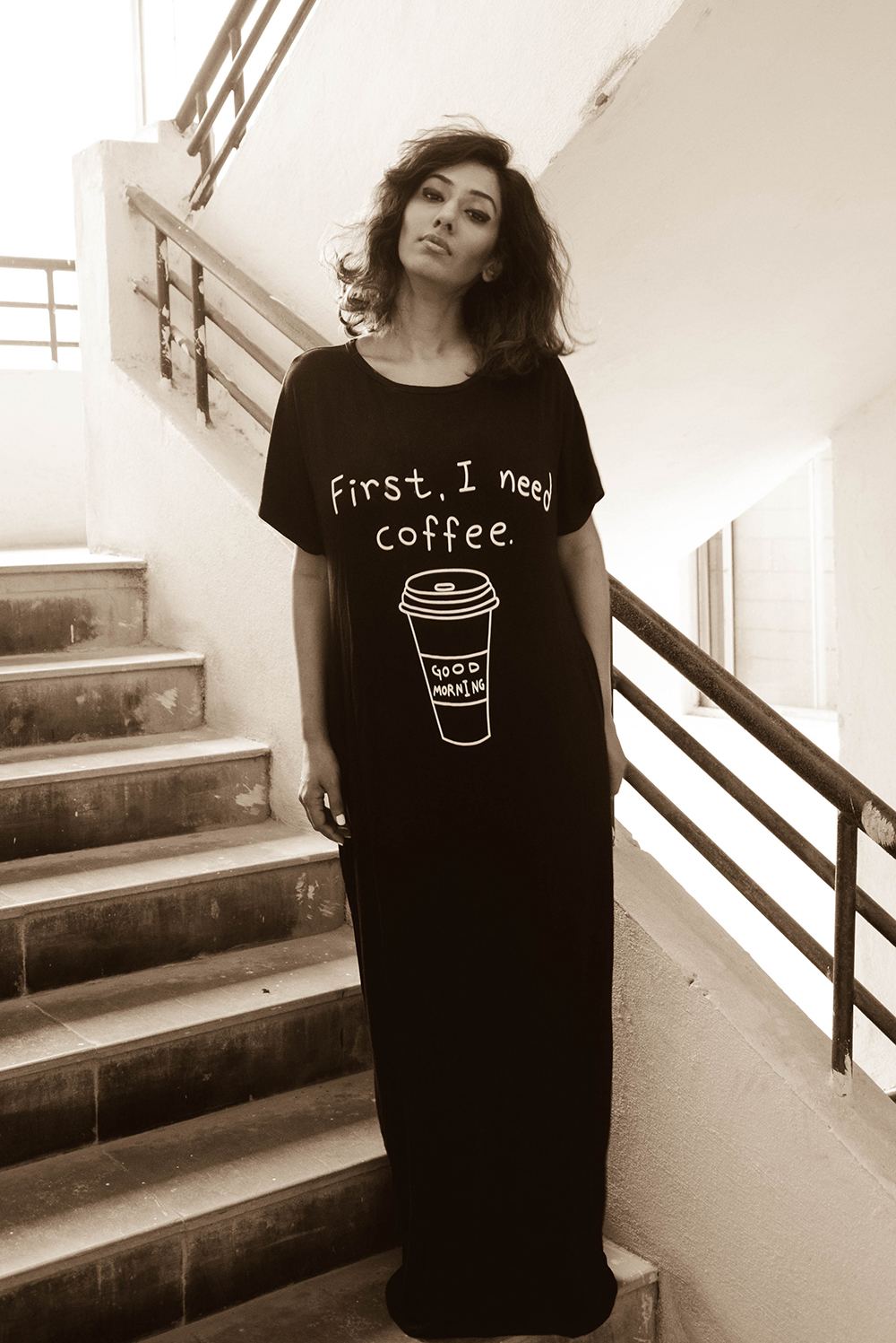  Lookbook ; Black Maxi ; Shein ; Morning Coffee ; Black ; Dress ; Comfy ; Maxi ; Loungewear ; Outfit ; fashion photography ; Messy hair ; Sunday outfit ; summer fashion ; summer outfit ; spring ; summer 17 ; boho look ; Naznin ; Naznin Suhaer ; dusky; model ; indian blogger ; hyderabad fashion bloggers ; hyderabad bloggers ; hyderabad fashion blogger ; I Dress for the Applause ; 