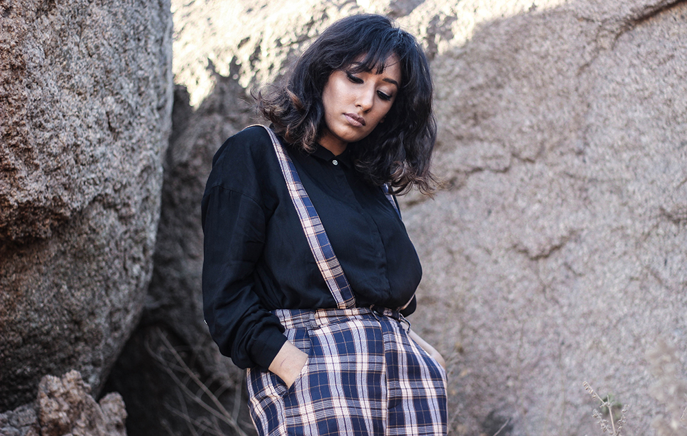 Lookbook ; Plaid ; Pants ; Suspenders ; Streetstyle ; Outfit ; fashion photography ; Romwe ; street fashion ; boots ; sunset ; strong ; Dark ; fall fashion; Naznin ; Naznin Suhaer ; dusky; model ; indian blogger ; hyderabad fashion bloggers ; hyderabad bloggers ; hyderabad fashion blogger ; I Dress for the Applause 