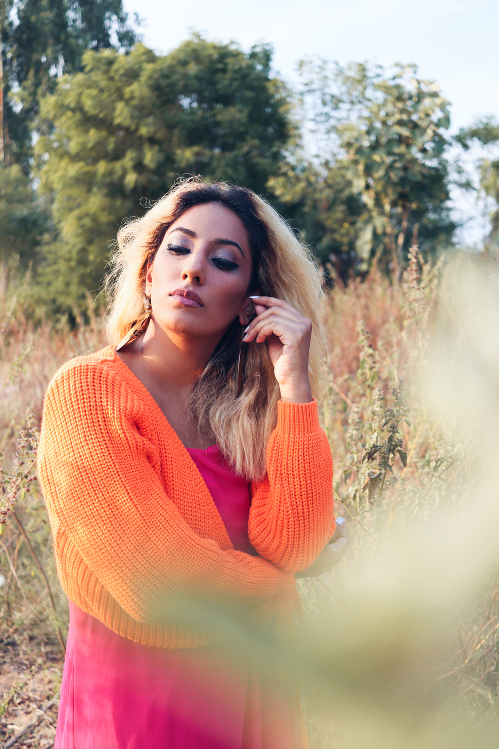 Orange Sweater ; Coral ; Hot Pink ; Maxi ; Winter Wear; Fall Fashion ; Layering ; Blonde ; Conceptual ; Winter Outfit ; Runway Fashion ; Color Pop ; fashion photography ; ootd ; fall look ; winter Fashion ; zaful ; fall 18 ; Hyderabad ; Editorial ; Naznin ; Naznin Suhaer ; dusky; model ; indian blogger ; hyderabad fashion bloggers ; hyderabad bloggers ; hyderabad fashion blogger ; I Dress for the Applause ; 