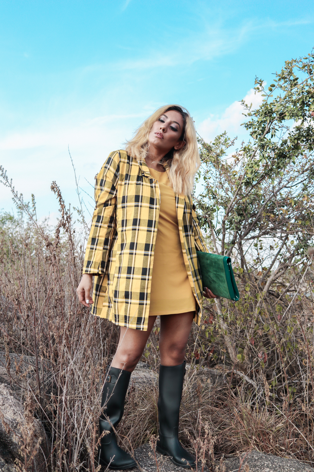 Yellow Plaid coat ; Winter Coat ; Fall Fashion ; Layering ; Blonde ; Tall boots ; Conceptual ; Winter Outfit ; Runway Fashion ; 70s fashion ; fashion photography ; ootd ; fall look ; winter Fashion ; zaful ; fall 18 ; Hyderabad ; Editorial ; Naznin ; Naznin Suhaer ; dusky; model ; indian blogger ; hyderabad fashion bloggers ; hyderabad bloggers ; hyderabad fashion blogger ; I Dress for the Applause ; 