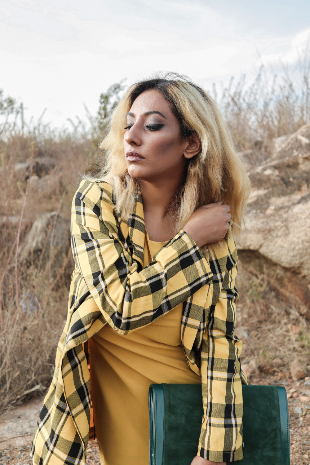 Yellow Plaid coat ; Winter Coat ; Fall Fashion ; Layering ; Blonde ; Tall boots ; Conceptual ; Winter Outfit ; Runway Fashion ; 70s fashion ; fashion photography ; ootd ; fall look ; winter Fashion ; zaful ; fall 18 ; Hyderabad ; Editorial ; Naznin ; Naznin Suhaer ; dusky; model ; indian blogger ; hyderabad fashion bloggers ; hyderabad bloggers ; hyderabad fashion blogger ; I Dress for the Applause ; 