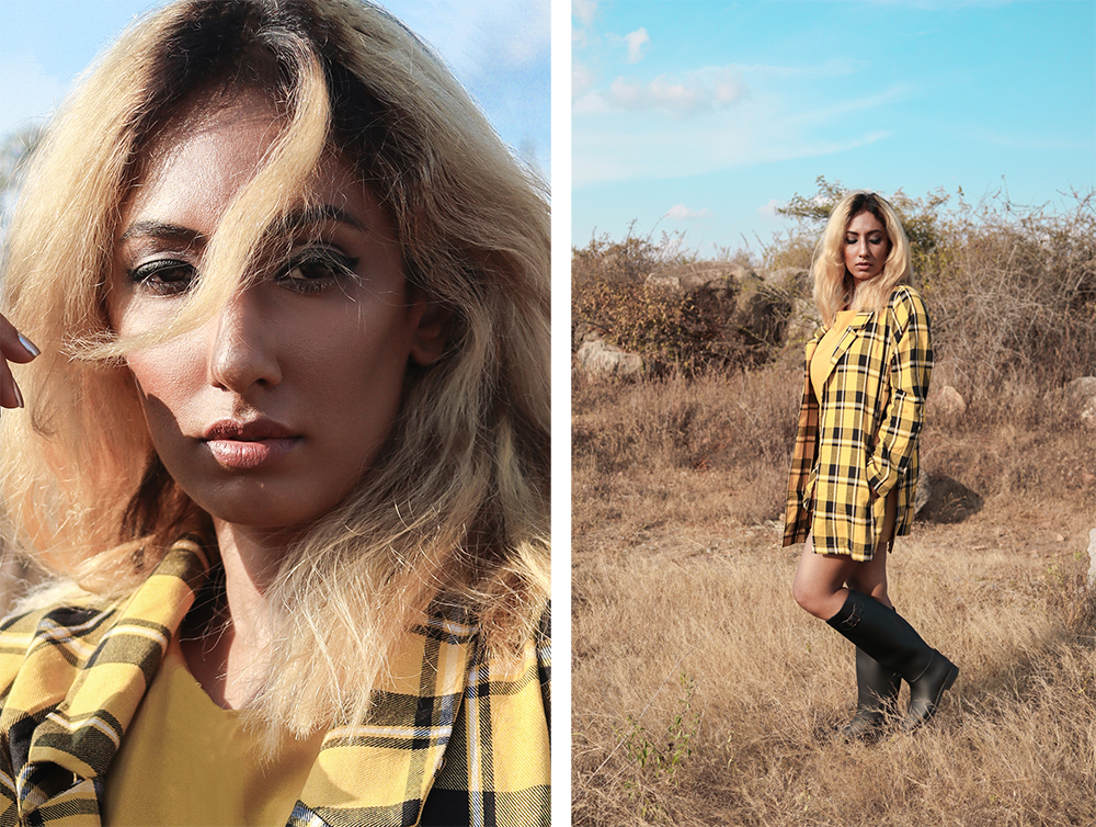 Yellow Plaid coat ; Winter Coat ; Fall Fashion ; Layering ; Blonde ; Tall boots ; Conceptual ; Winter Outfit ; Runway Fashion ; 70s fashion ; fashion photography ; ootd ; fall look ; winter Fashion ; zaful ; fall 18 ; Hyderabad ; Editorial ; Naznin ; Naznin Suhaer ; dusky; model ; indian blogger ; hyderabad fashion bloggers ; hyderabad bloggers ; hyderabad fashion blogger ; I Dress for the Applause ; 